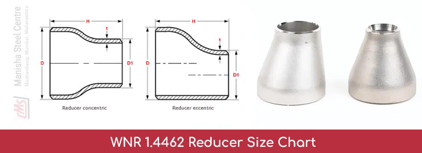 WNR 1.4462 Reducer Size Chart